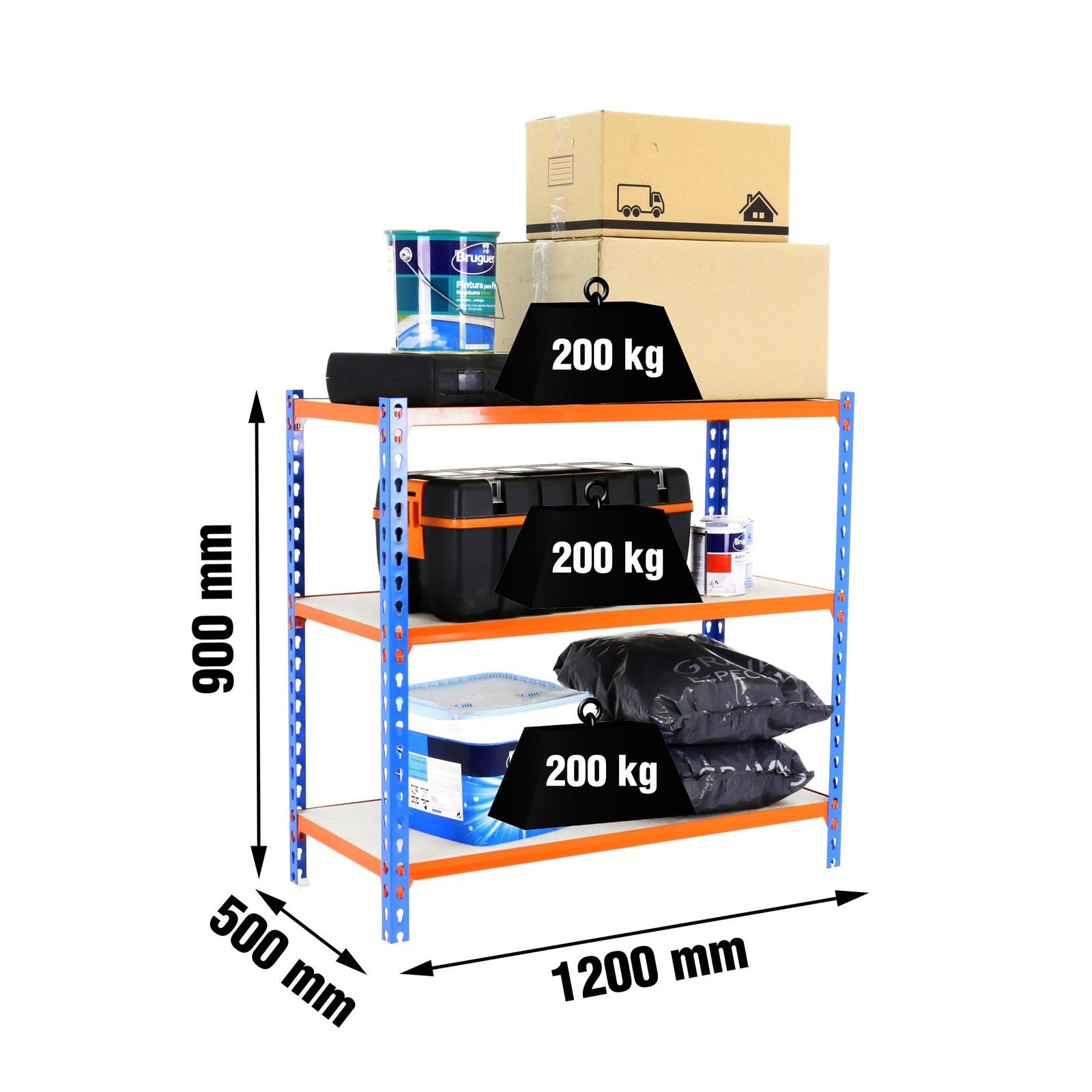 Rayonnage bois 3 tablettes SimonRack atelier charge 200 kg - 2