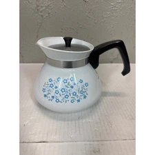 Blue Heather Corning Ware Tea Pot 6 Cup P-104 blue white floral