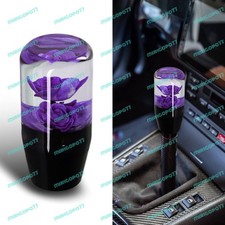 Jdm 10cm Vip Purple Real Flowers Manual Gear Stick Shift Knob Lever Shifter X1