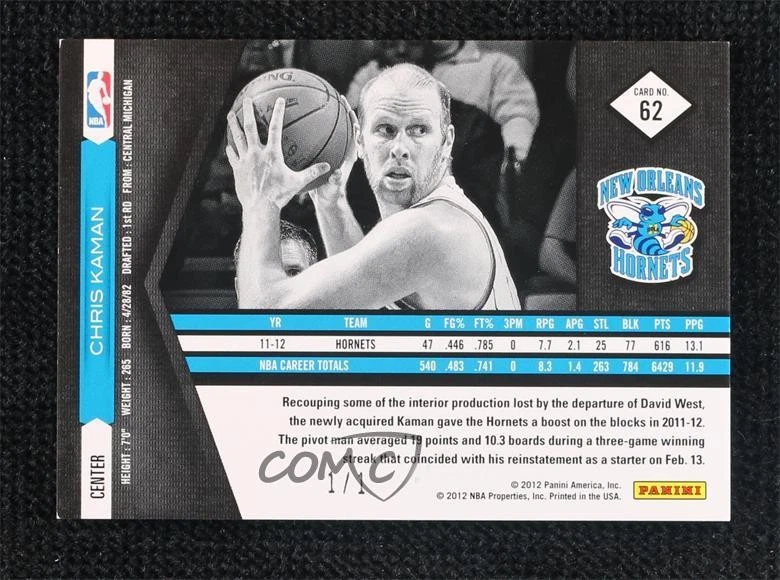 2011-12 Panini Limited Spotlight Platinum 1/1 Chris Kaman #62 2d0 Foto 2 de 3
