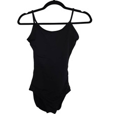Eurotard Girl's Size Large Black Lace Back Leotard