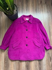 Vtg Valentino Miss V Wool Coat Jacket Fuchsia Pink Purple Italy Size 42 8 M L