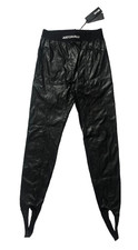 NWT Just Cavalli Roberto Black Faux Leather Leggins Womens Made In Italy Size 42
