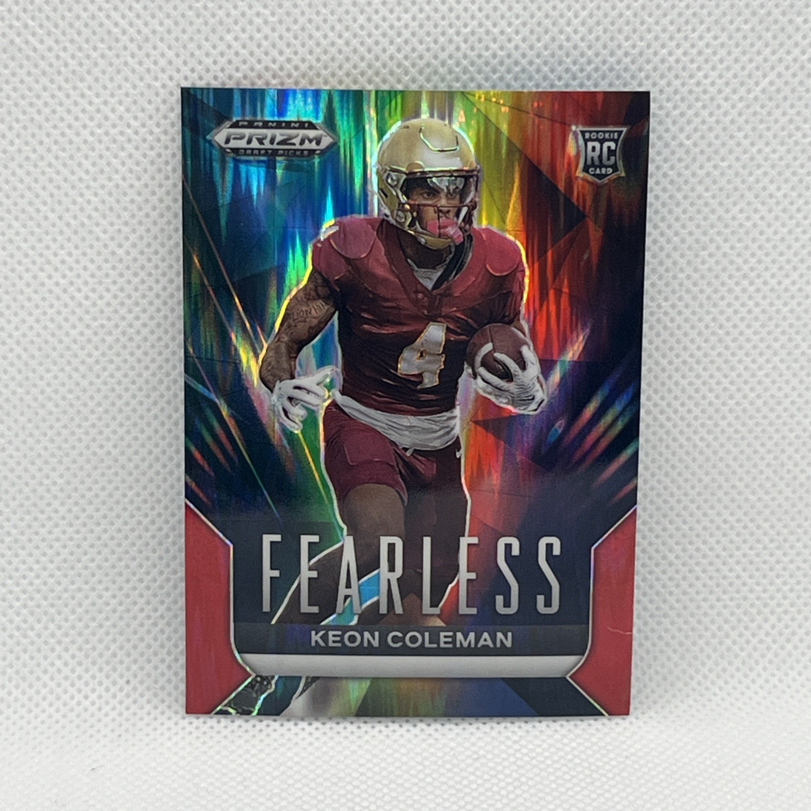2024 Panini Prizm Draft Picks Fearless Red Flash /49 Keon Coleman Rookie RC