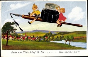 Künstler Ak Wills, John, Feder und Tinte bring' ich dir, Nun... - 4026217