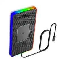 RGB Silicone Non Slip Pad Car Wireless Phone Chargers Fast Charging Dock Station