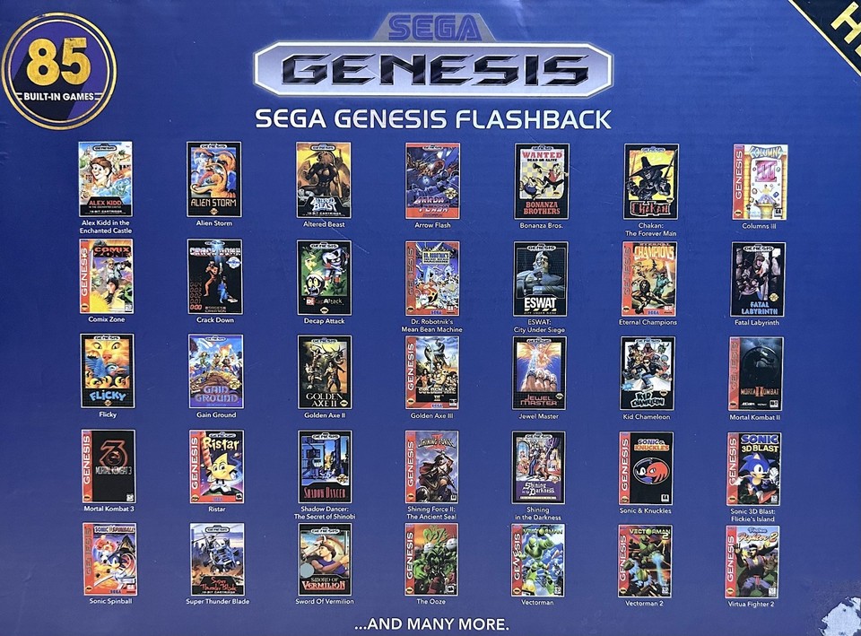 Sega Genesis Flashback HD Console w/ 85 Built-In Games, 2 Wireless ...