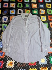 Ralph Lauren Shirt Adult 2XL 18 34/35 blue Pinstriped Long Sleeve Button Mens