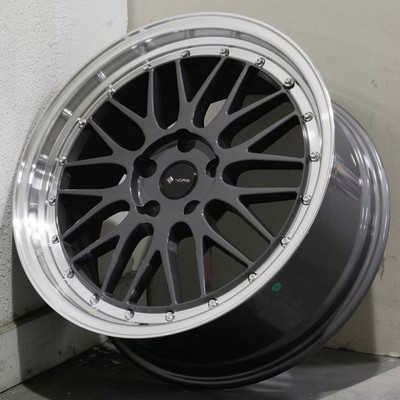 18x8 Hyper Black Wheels Vors VR8 5x100 35 (Set of 4)  73.1