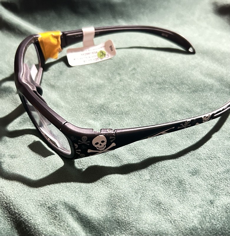 Kids Total Power Bifocal sports Eyeglasses Black Skull Plastic Clear Lens