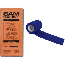 SAM Splint Combo Pack (36" Orange/Blue Flat Splint & Blue Cohesive Wrap)