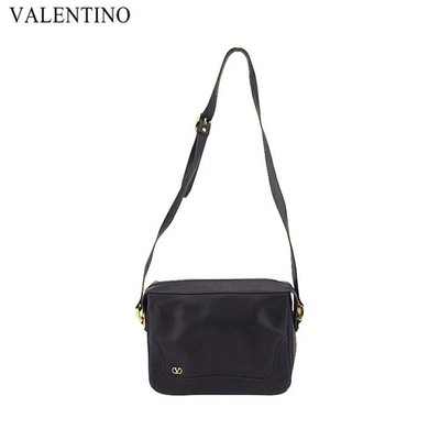VALENTINO Pre-Owned Vintage Navy Calfskin One-Shoulder Bag Gold Hardware Men's