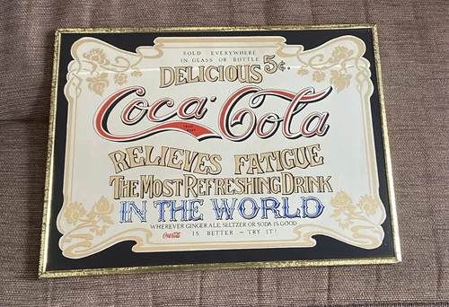 VINTAGE DELICIOUS COCA COLA RELIEVES FATIGUE MIRROR Coca Cola Mirror Hong Kong