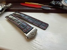Replacement For Tag Heuer Black Leather Strap...