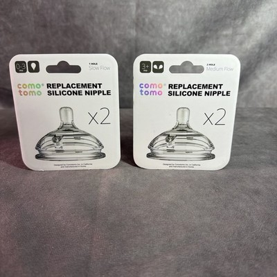 New Como Tomo 4 Silicone Replacement Nipples MED Flow & Slow Flow