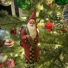 Vintage House of Hatten 1995 Santa Figure Susan Smith 5" Ornament Holiday Santa