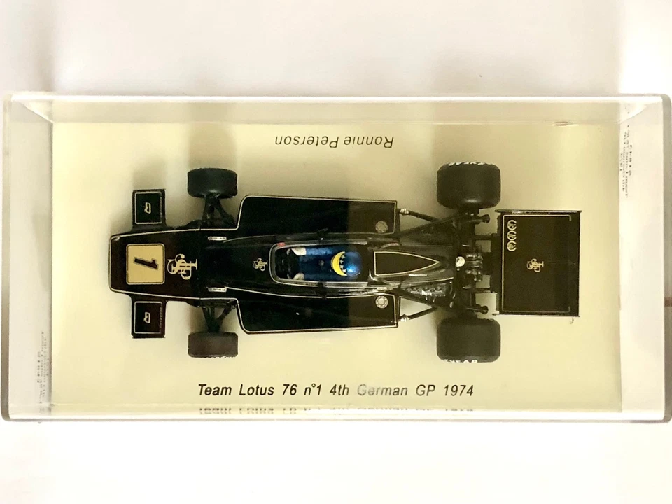 F1 1:43 Spark S1843 Lotus 76 N°1 R.Peterson 4th German GP 1974, Tobacco Livery - Immagine 2 di 4