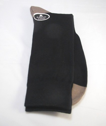 Calcetines de vestir informales crew para hombre negros 90% algodón talla 10-13 marrón claro recorte suave - Imagen 2 de 3