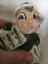 Vintage LadyBug Bug Bee Ceramic Anthropomorphic Figurine Occupied Japan Newsboy