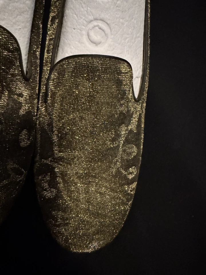 Zapatos de vestir Ann Marino índigo brillantes mocasines planos talla 8,5 usados una vez Foto 2 de 4