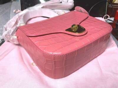 Coccinelle Umhängetasche Leder Krokoprägung rosa gold zeitlos UNGETR NP350 