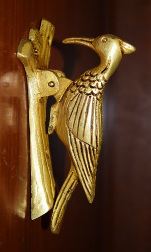 Great Spotted Woodpecker Brass Handmade Golden Finish Door Knocker Bell Dec MS42 - Picture 2 of 5