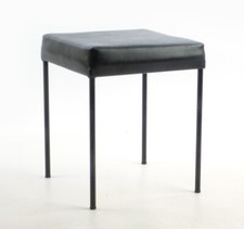 Hocker Stahlrohr Mauser Kunstleder Mid-Century brutalist vintage