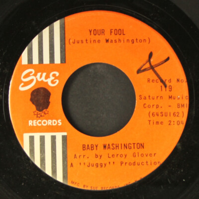 BABY WASHINGTON: your fool / run my heart SUE 7