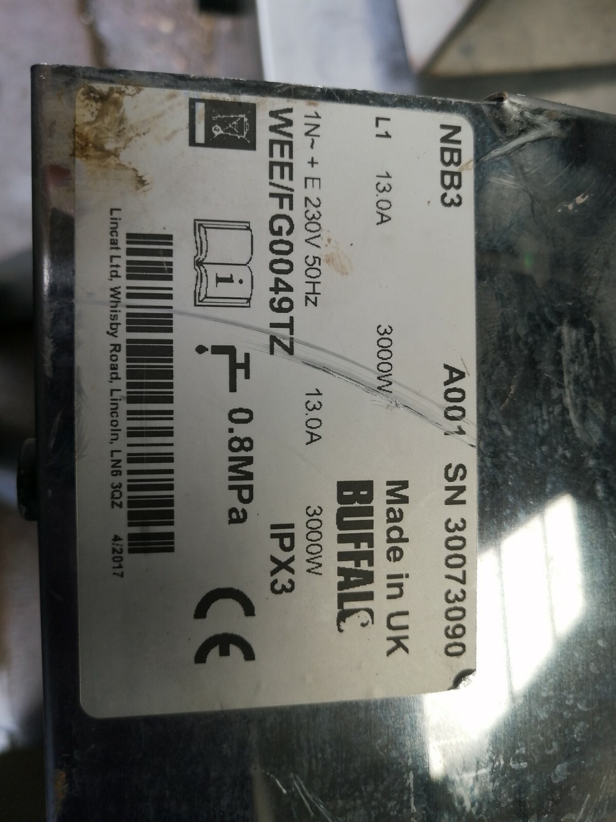 NO470 BUFFALO NBB3 WATER BOILER SPARES "PLEASE MAKE OFFERS ON PARTS ...