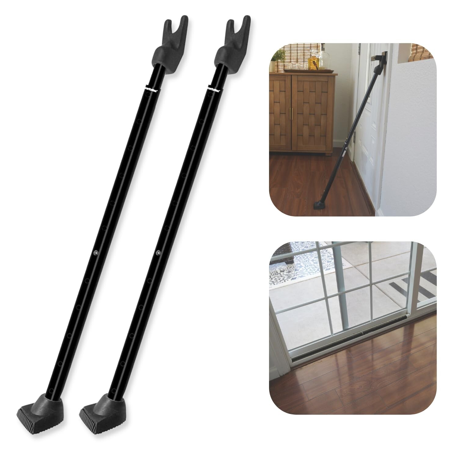 SECURITYMAN 2-in-1 Door Security Bar & Sliding Patio Door Security Bar (2 Pac...