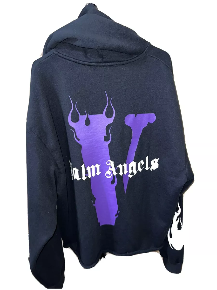 New VLONE x Palm Angels Hoodie Black Purple 100% Authentic Fast