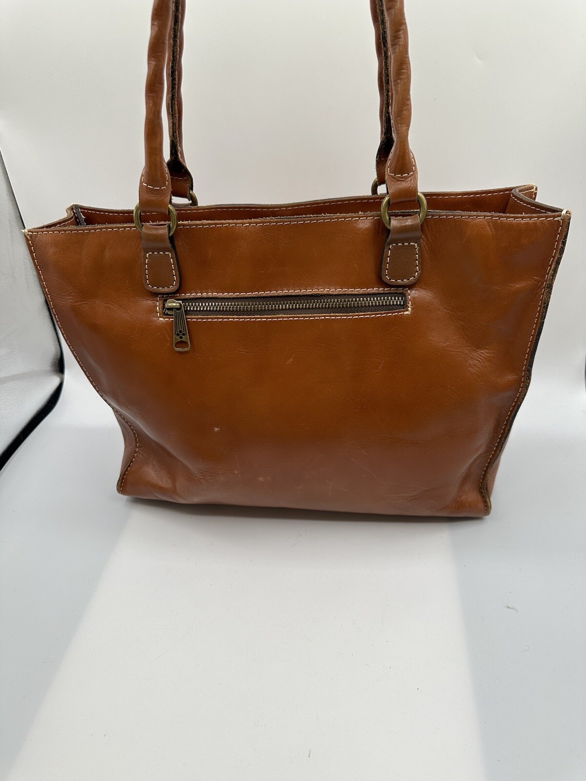 Patricia Nash Zancona Brown Leather Studded Tote Shoulder Handbag eBay