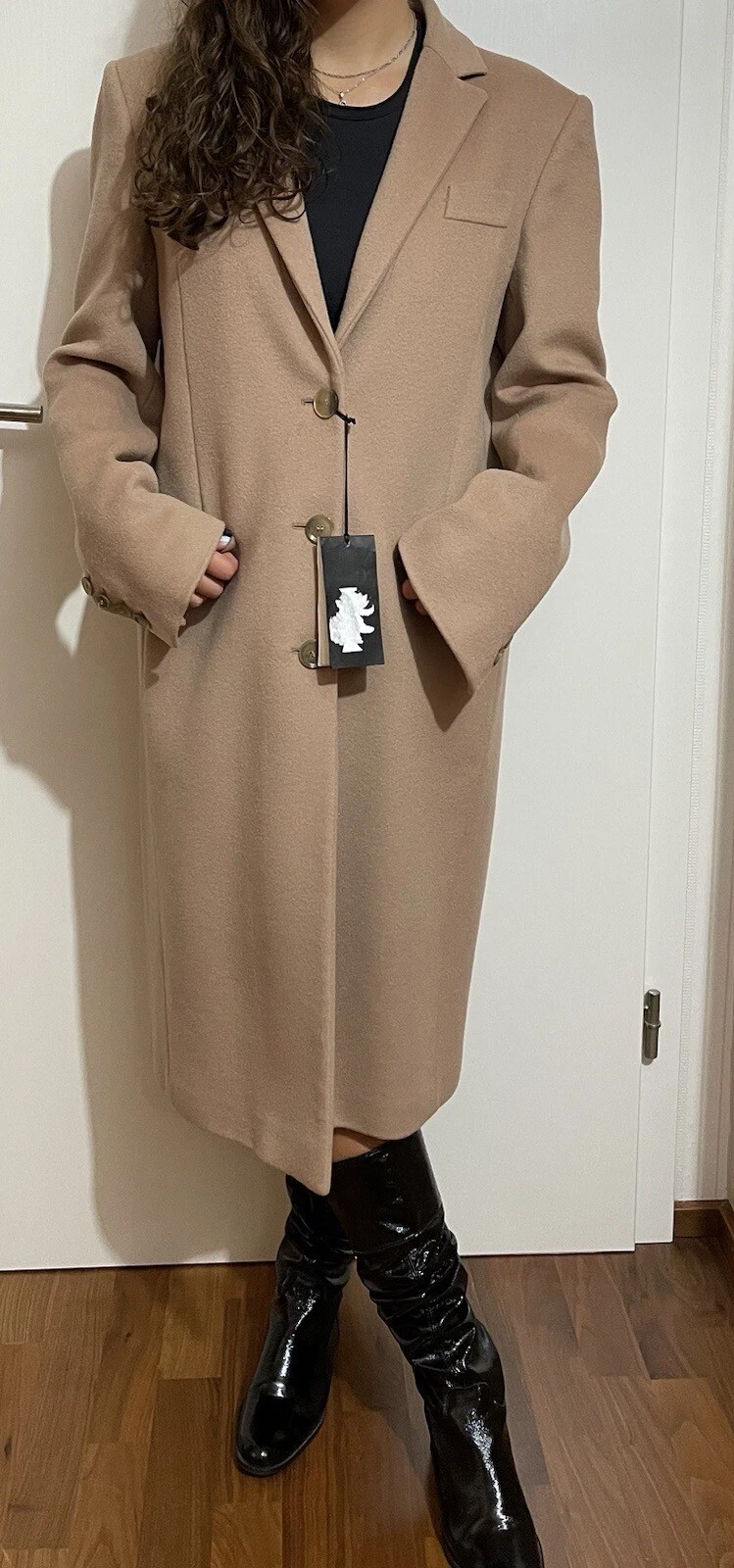 *NUOVO* cappotto Gucci cammello beige cappotto di lana taglia 48 cappotto di design