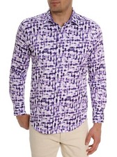 Robert Graham Men's Deluca Geometric Cotton Button-up L/S Shirt SZ. S NWT 198