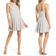 Lulu's Gray Forevermore Halter Dress