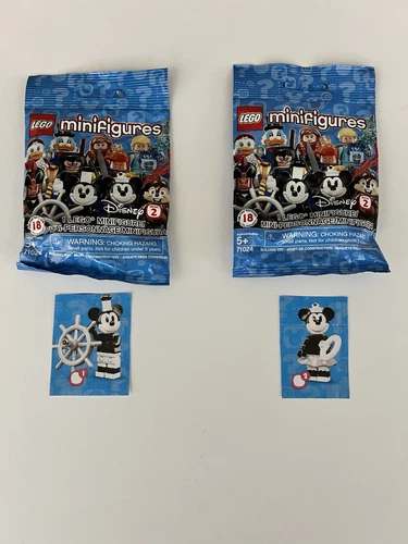 LEGO Disney Series 2 Vintage Mickey and Minnie Mouse Minifigure Lot (71024) New