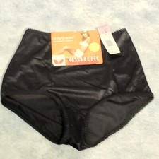 90s NWT DEADSTOCK Vassarette Shapewear Brief Undershapers Black Satin Large Vtg