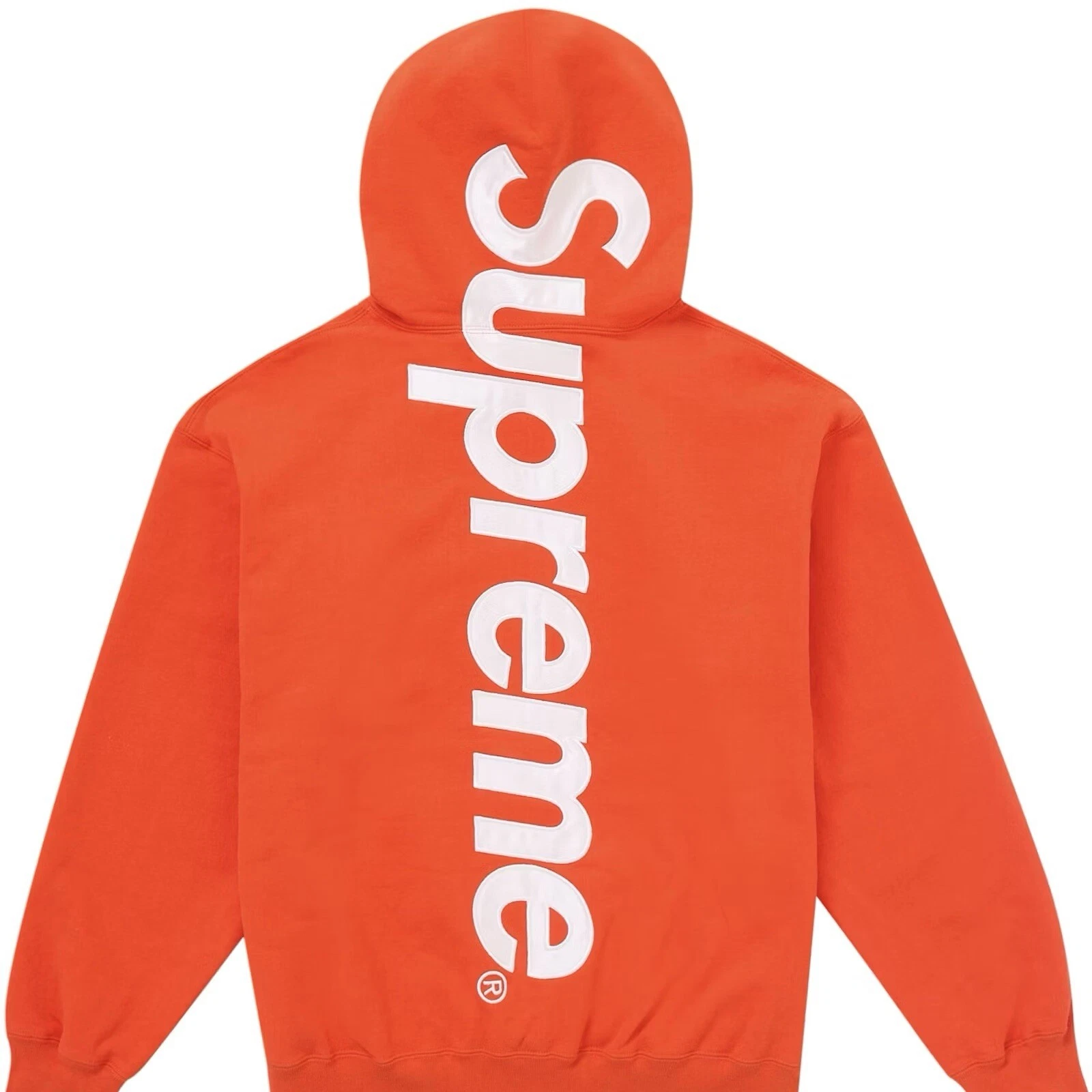 Sweat à capuche Supreme Satin Appliqué FW24 « Orange vif » Taille XL