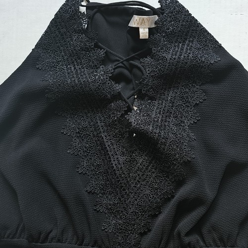 WAYF Black Lace Up Jumpsuit - Picture 9 of 11