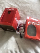 coca cola memorabilia 2 Items,serviette Dispenser & Portable Fm Scan
