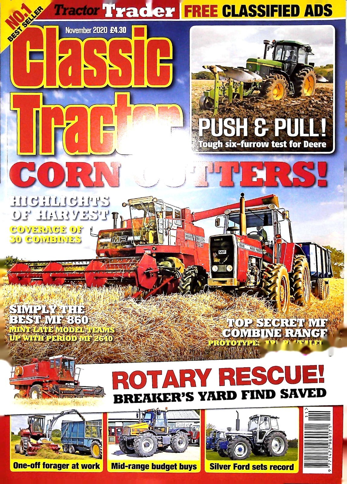 CLASSIC TRACTOR MAGAZINE NOVEMBER 2020 NEW - CORN CUTTERS ROTARY RESCUE