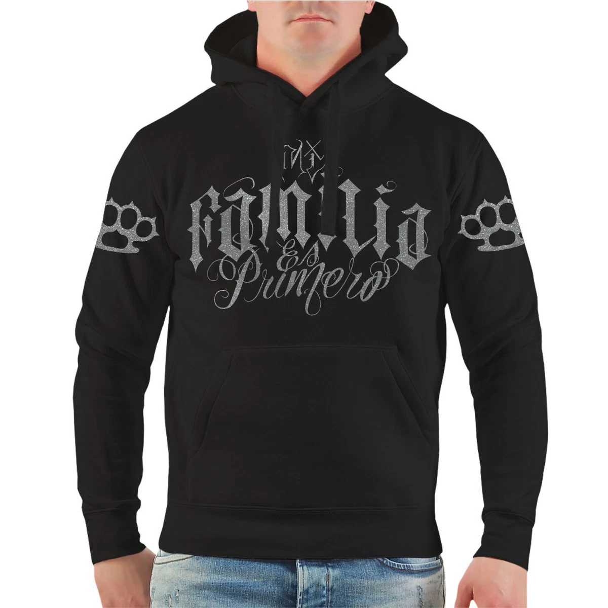 Kapuzenpullover La Familia FCK Mi Familia es Primero en plata