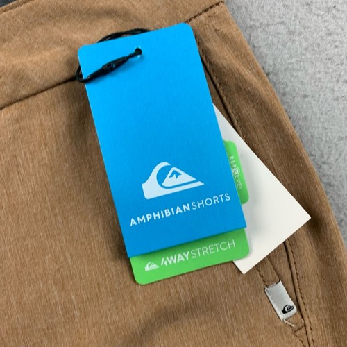 Quiksilver Shorts Mens 30 Beige Regular Fit Flat Front Amphibian Short Chino NWT - Picture 4 of 12