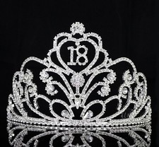 Sweet 18 Eighteen Birthday Party Crystal Rhinestone Tiara Crown w Hair Comb T53