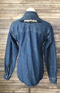 harley davidson denim jacket ebay