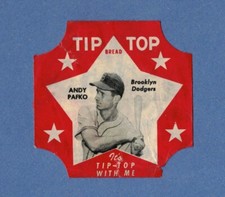 1952 Tip Top Bread Label Andy Pafko Brooklyn Dodgers