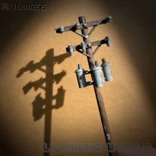 1/64 Scale Retro Electric Poles Painted Resin Mini Model Scene Props Ornaments