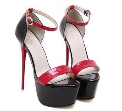 Women's Sexy Fashion Buckle High Heel Stiletto Platform Open Toe Sandals Shoes