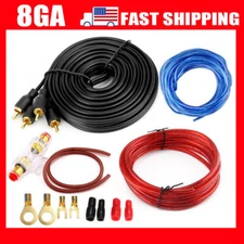 Car Audio 8 Gauge Cable Kit Amp Amplifier 5M RCA Subwoofer Sub Wiring 1500W USA