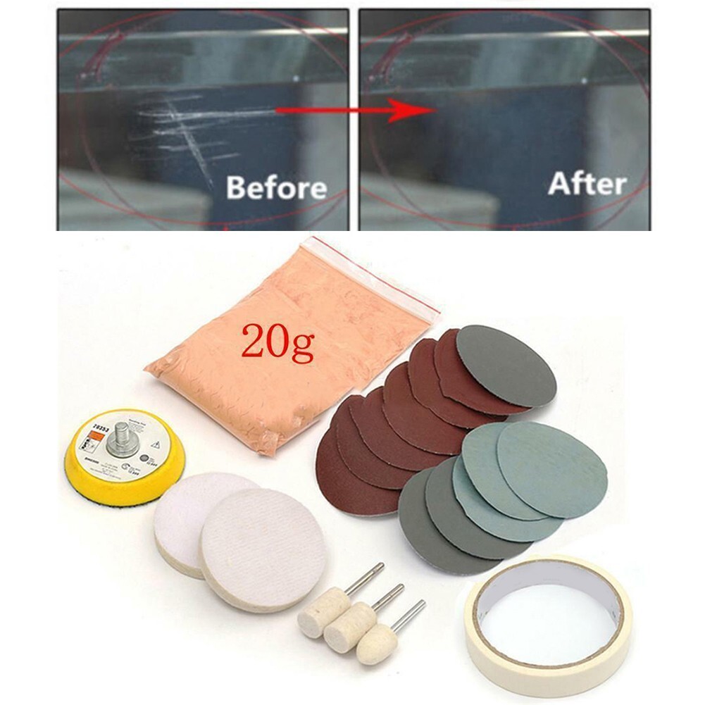 Premium 20pcs Car Windshield Glass Polishing Kit for Scratches and